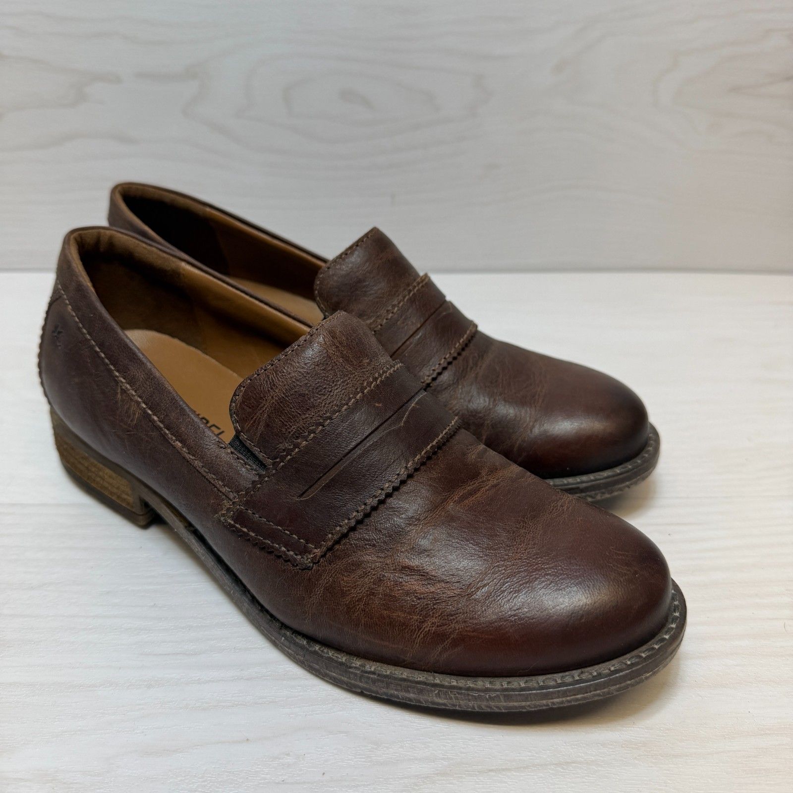 Josef Seibel Sienna 96 Penny Loafer Women's Size 7.5 Brown Leather Slip On Shoes